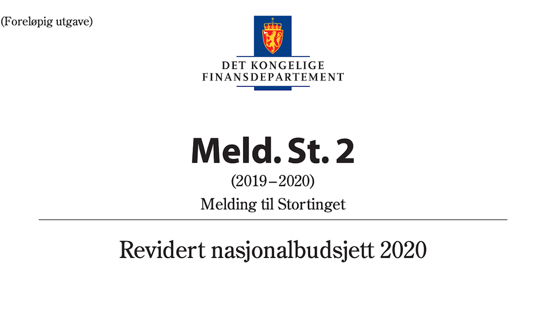 Revidert nasjonalbudsjett for 2020.