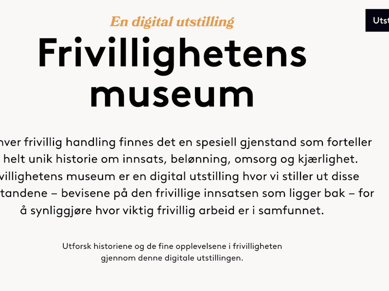 Forsiden på Frivillighetens museum.
