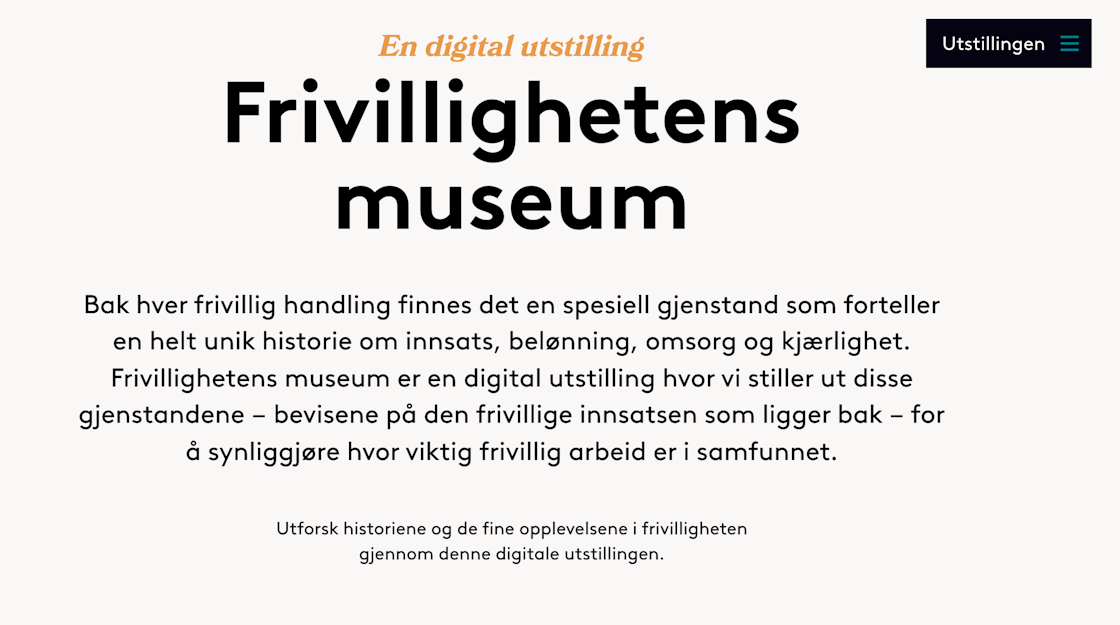 Forsiden på Frivillighetens museum.