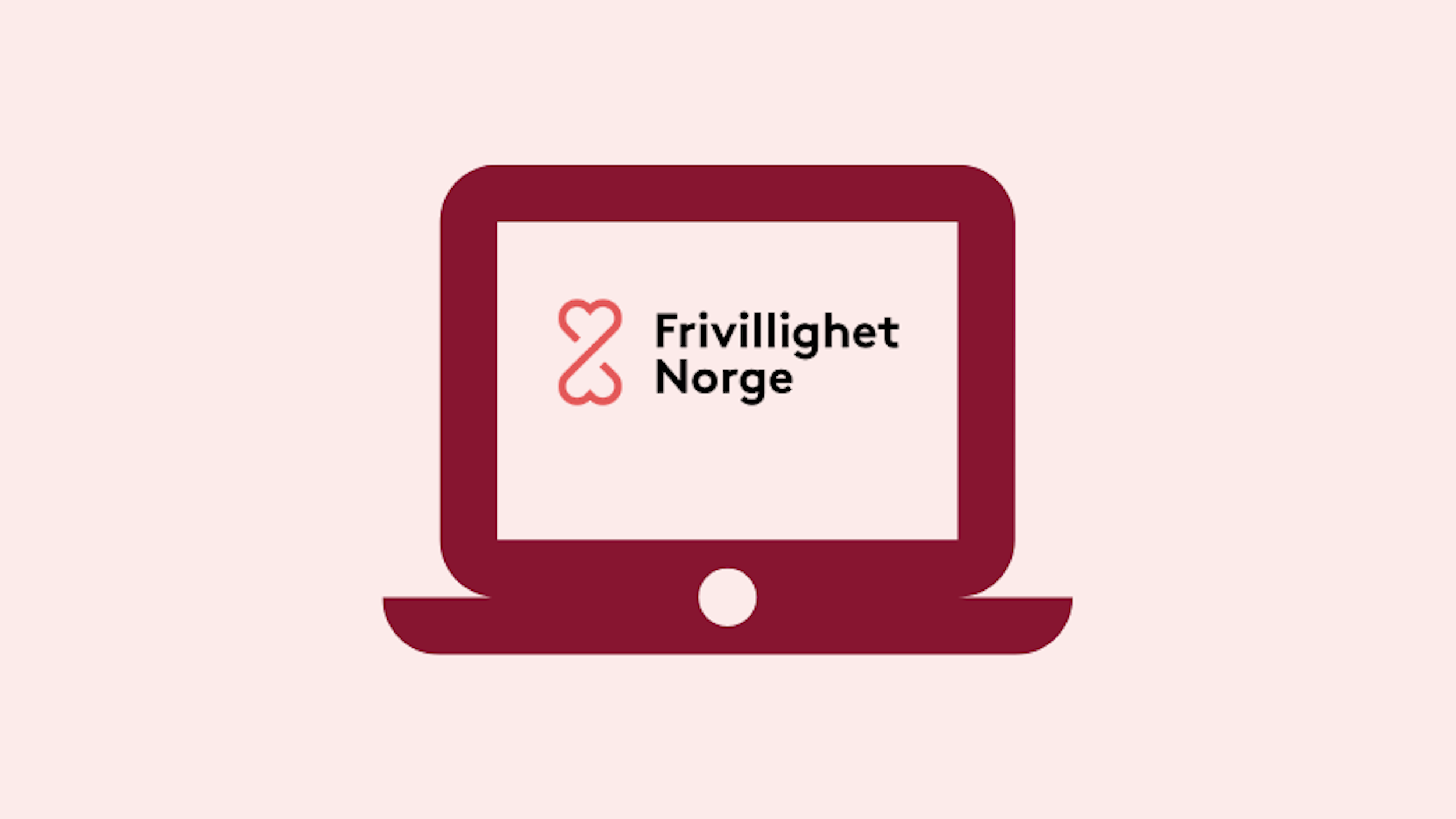 En datamaskin med logo til Frivillighet Norge